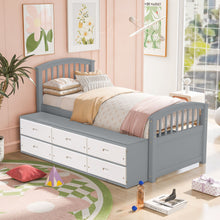 Load image into Gallery viewer, Platform Storage Bed Solid Wood Bed With 6 Drawers
