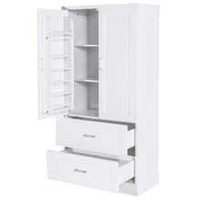 Load image into Gallery viewer, Tall Bathroom Storage Cabinet With 2 Doors And Drawers, Adjustable Shelf
