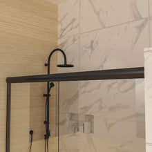 Load image into Gallery viewer, Traditional Sliding Shower Door With Clear Glass - Matte Black
