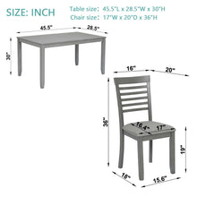 Load image into Gallery viewer, 5 Pieces Modern Dining Set, Rectangular Wooden Dining Table With 4 Upholstered Chairs
