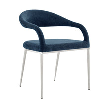 Load image into Gallery viewer, Upholstered Polyester Open Back Dining Arm Chairs (Set of 2) - Blue
