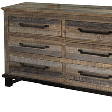Load image into Gallery viewer, Wood 6 Drawer Double Dresser - Brown
