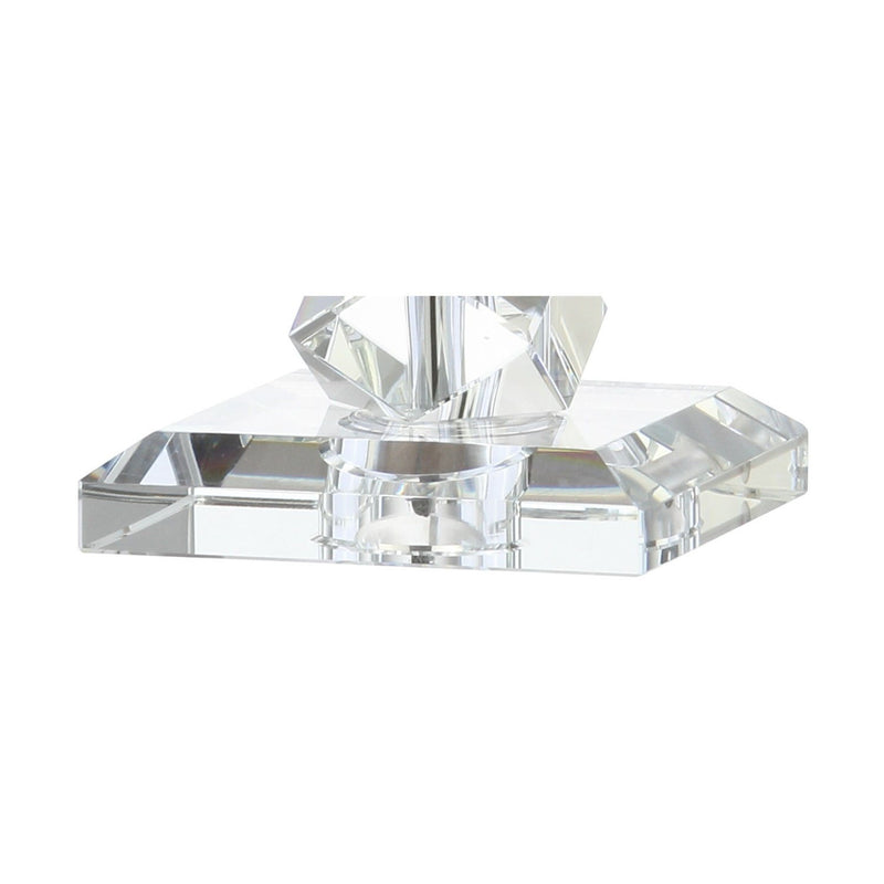 26" Novelty Table Lamp LED With Drum Shade - Clear / Pearl Silver