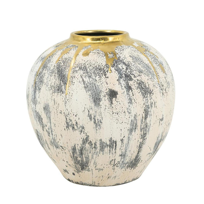 Modern Abstract Table Vase (574217) - Gray / Gray / Ivory