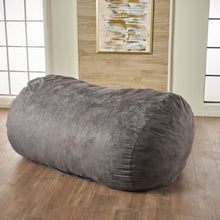 Load image into Gallery viewer, Flora - Traditional 6.5 Foot Suede Bean Bag - Charcoal
