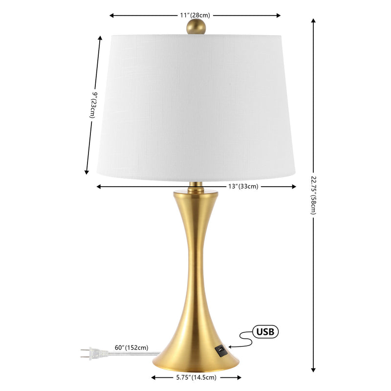 Novelty Table Lamps LED With Empire Shades (Set of 2) - Brass