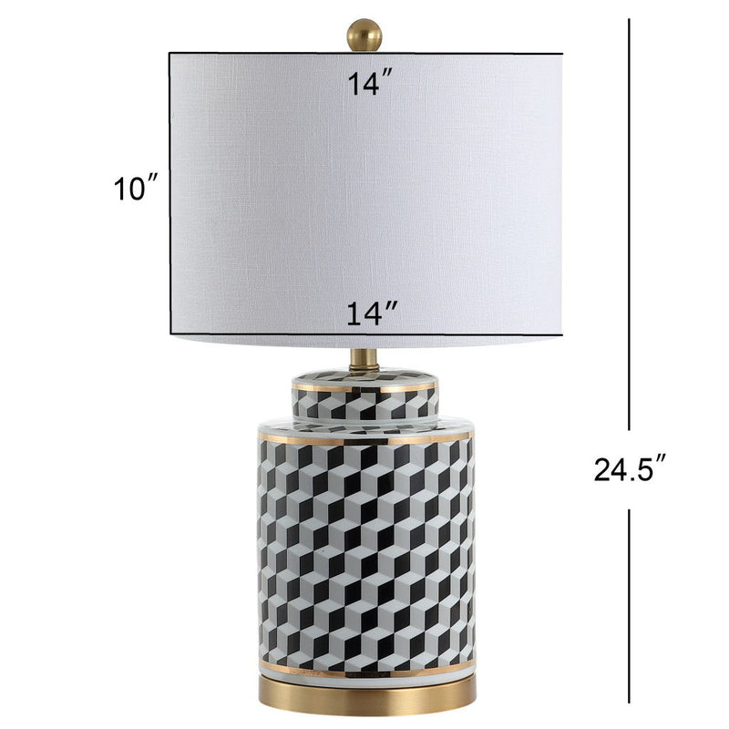 25" Novelty Table Lamp LED With Globe Shade - Black