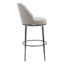Load image into Gallery viewer, Fabric And Steel Bar Height Swivel Bar Chair - Gray And Black
