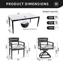Load image into Gallery viewer, Modern Outdoor Patio Dining Set With Table And Chairs With Sunbrella Cushions
