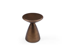 Load image into Gallery viewer, Steel Cinched High Waist Round Pedestal End Table - Bronze
