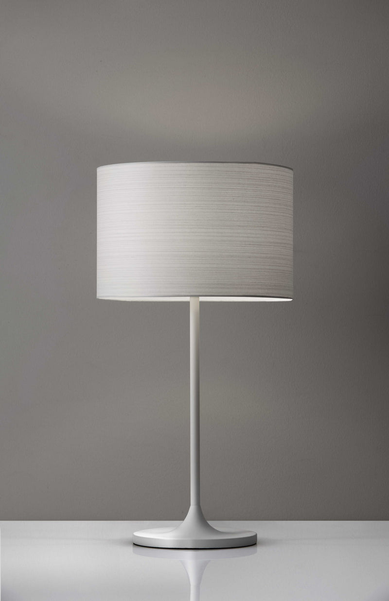 Metal Table Lamp - White On White