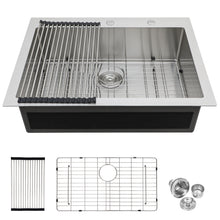 Load image into Gallery viewer, Kitchen Sink Drop In, Stainless Steel Single Bowl, Topmount
