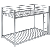 Load image into Gallery viewer, Twin over Twin Metal Bunk Bed, Low Bunk Bed with Ladder,Silver(OLD SKU:WF282465AAN)
