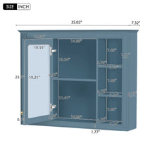 Load image into Gallery viewer, Wall Mounted Medicine Cabinet With Mirror, Storage Cabinet Featuring 6 Open Shelves And Adjustable Interior
