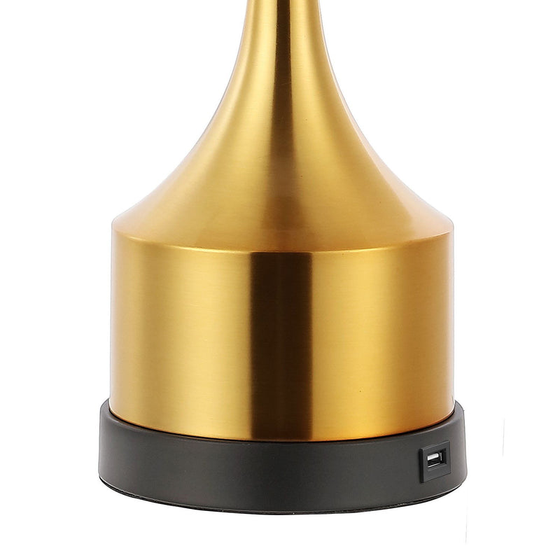 Table Lamps With Empire Shades (Set of 2) - Brass