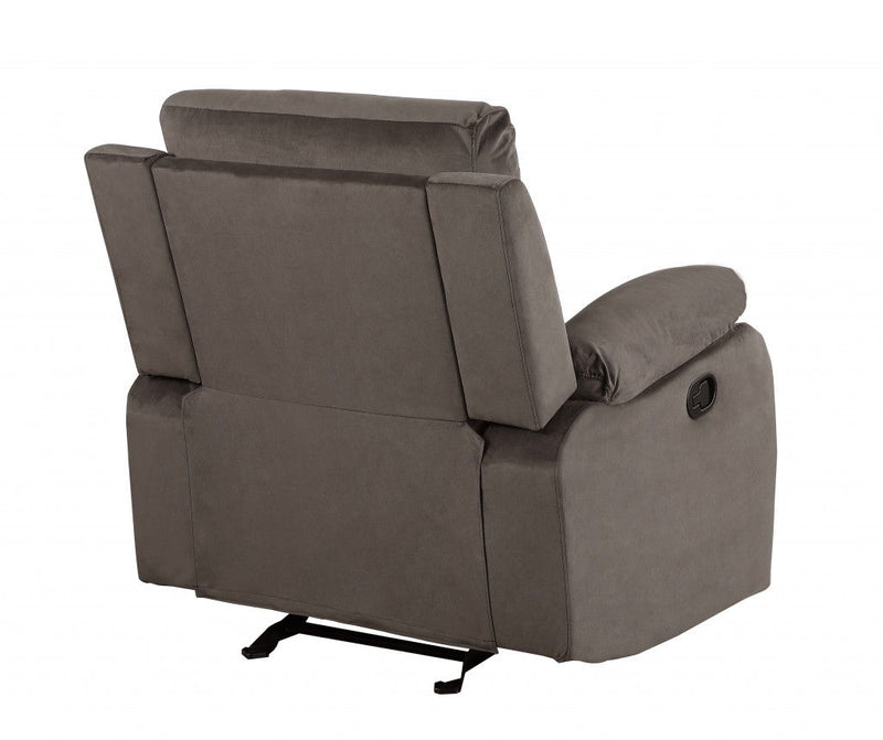Microsuede Manual Gliding Recliner (329381) - Brown