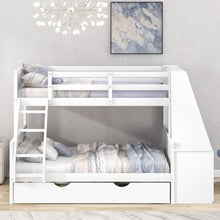 Load image into Gallery viewer, Bunk Bed With Trundle And Built In Desk, 3 Storage Drawers And Shelf
