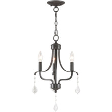 Load image into Gallery viewer, 20" Three Light Metal Dimmable Chandelier With Shades - Nickel / Clear
