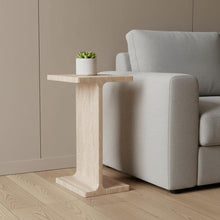 Load image into Gallery viewer, Marble Pedestal End Table - Beige
