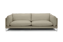 Load image into Gallery viewer, Top Grain Leather Sofa With Silver Legs - Taupe
