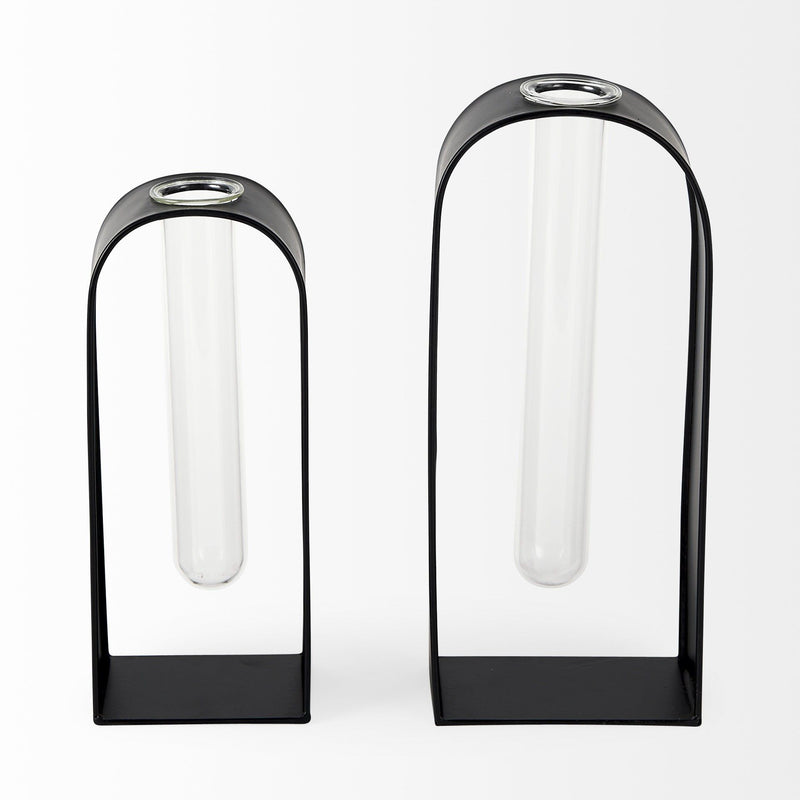 Test Tube Decor Pieces (Set of 2) - Black