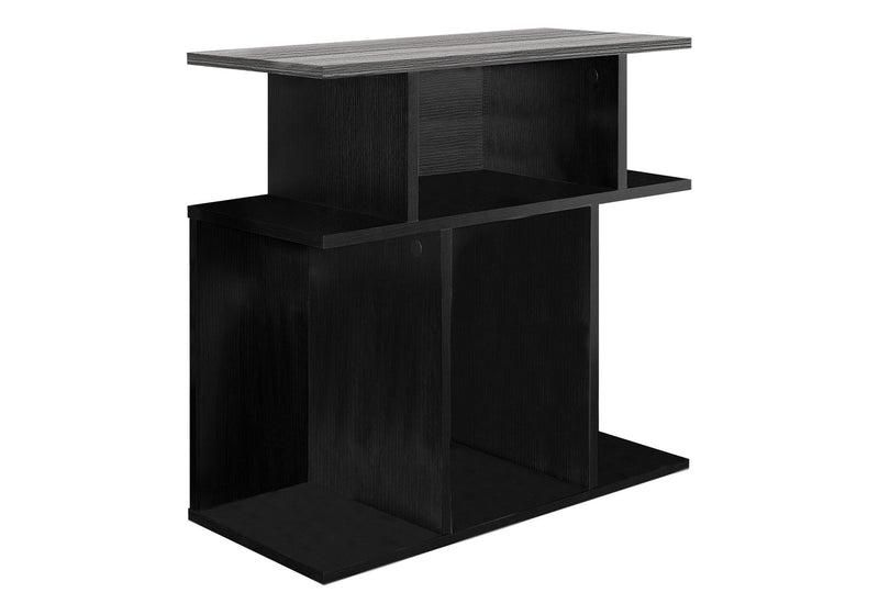 Wood End Table With 6 - Black And Gray