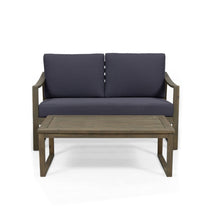 Load image into Gallery viewer, 4 Person Outdoor Seating Group With Water Resistant Cushions
