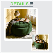 Load image into Gallery viewer, Storage Round Footstool Table Ottoman
