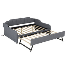 Load image into Gallery viewer, Full Size Upholstered Daybed With Trundle And USB Charging - Gray
