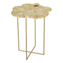Load image into Gallery viewer, 21" Aluminum And Iron Cross Legs End Table - Gold
