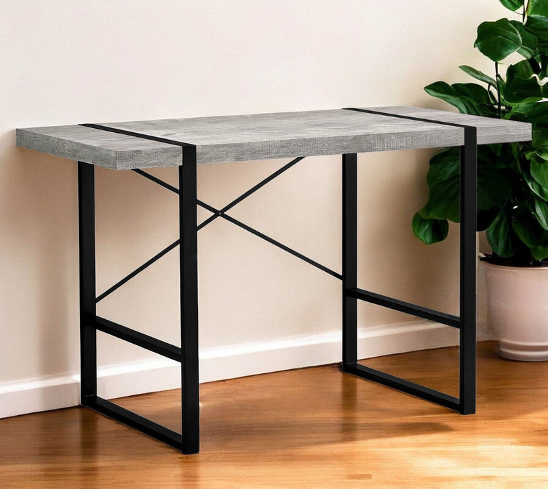 23.8" x 49" x 30" Computer Desk - Gray And Black