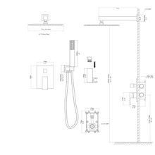 Load image into Gallery viewer, Dual Shower Head System With 12" Wall Mounted Square Rain Shower And Rough In Valve
