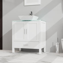 Load image into Gallery viewer, Bathroom Vanity And Sink Combo Glass Top Cabinet With Mirror
