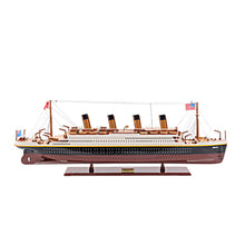 Load image into Gallery viewer, 1912 RMS Titanic Medium Boat Hand Painted Decorative Boat - Black / Red
