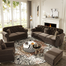 Load image into Gallery viewer, Upholstered Sofa Set With Nailhead Trim And Rolled Armrests, Includes Pillows
