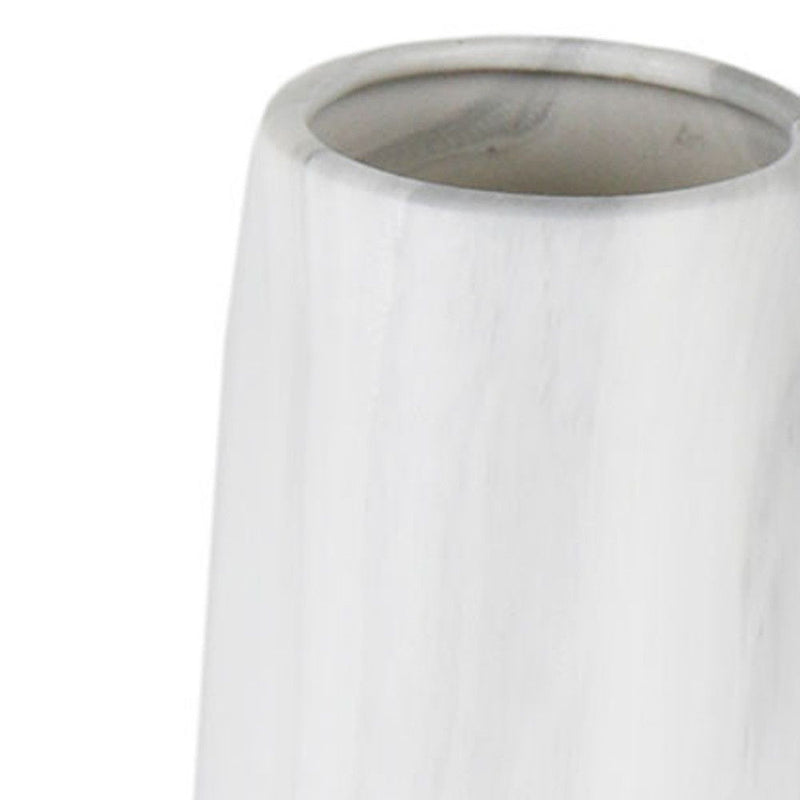 Faceted Geometric Tapered Floor Vase (576739) - White