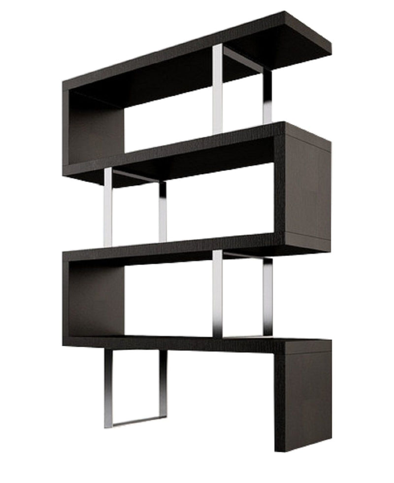 Three Tier Etagere Bookcase (555015) - Espresso / Silver