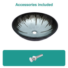 Load image into Gallery viewer, Crackle Vessel Sink With Pop Up Drain, Oval Bathroom Basin - Gray
