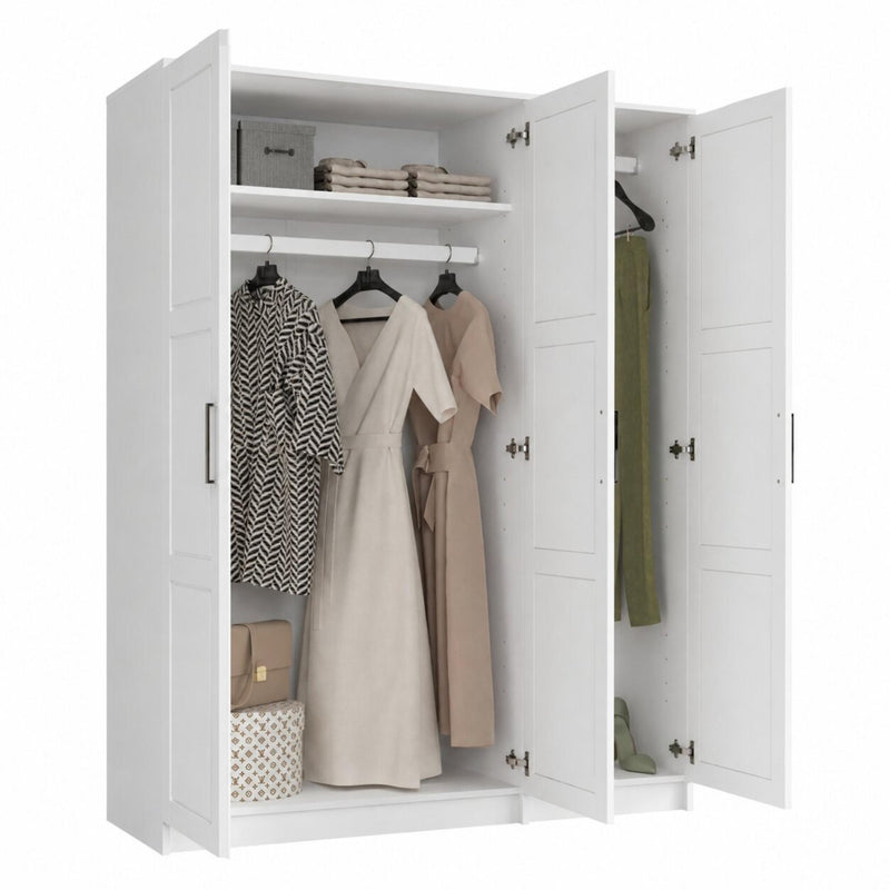 Solid Wood Three Door Combo Dresser (765104) - White