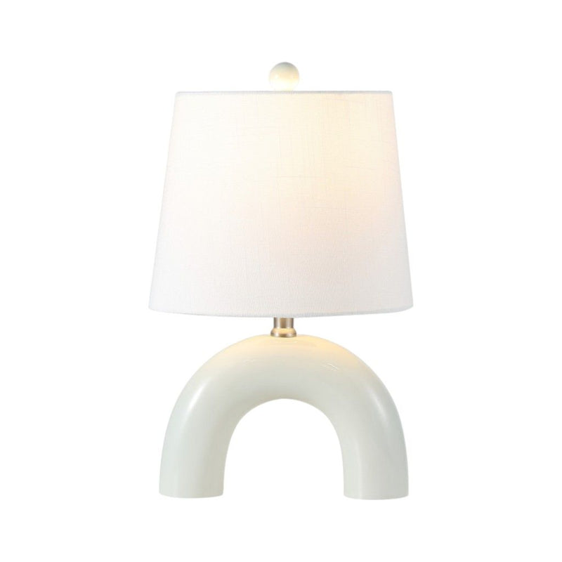 Geometric Arched Lamps With Empire Shades (Set of 2) - White