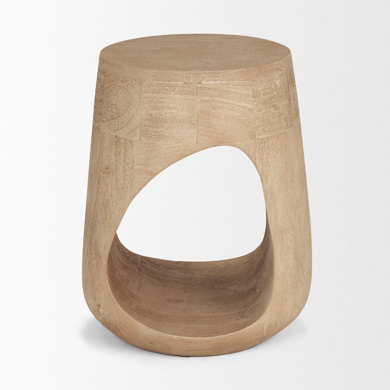 Round End Table - Light Brown