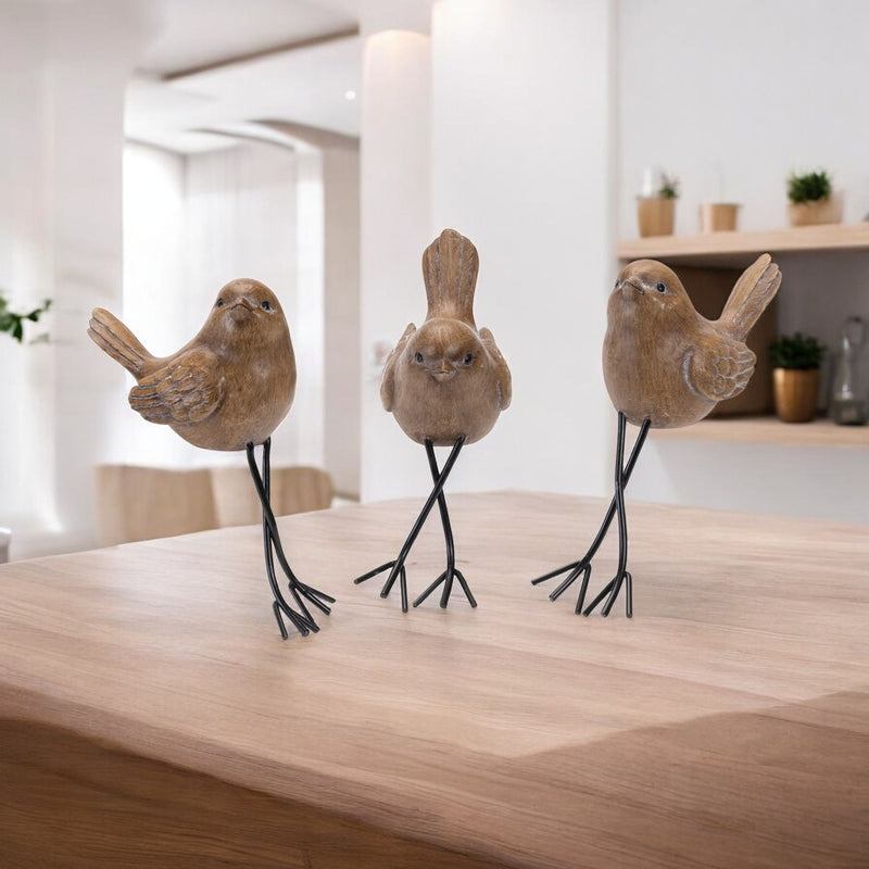 Poly Figurine Tabletop Sculpture (Set of 6) - Brown