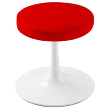Load image into Gallery viewer, Geometric Round Ottoman - Red / Rose / White
