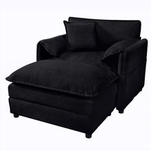 Load image into Gallery viewer, Oversized Chair With Movable Ottoman, Soft Upholstered Lounge Chair
