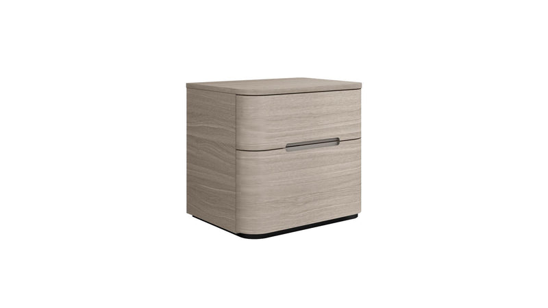 Wood Two Drawer Nightstand (719563) - Beige