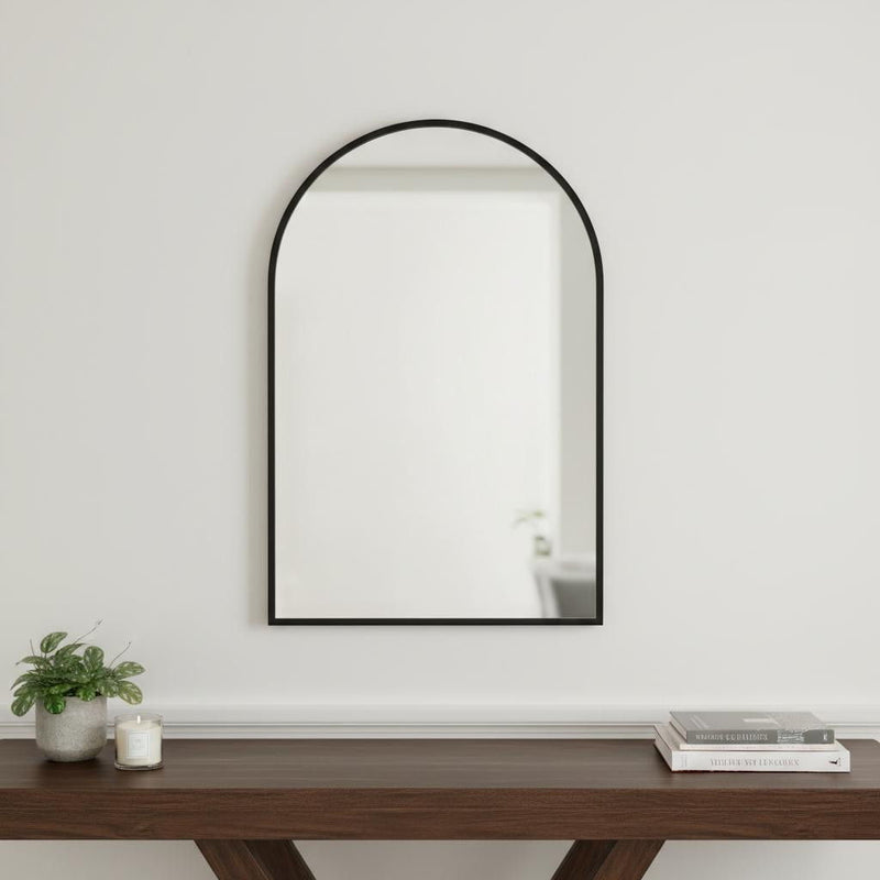 36" Arch Framed Accent Mirror - Black