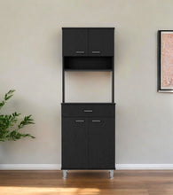 Load image into Gallery viewer, Wood Four Door Pantry Or Storage Closet - Black
