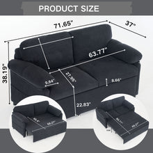 Load image into Gallery viewer, Convertible Pull Out Sofa Bed Queen Size, 3 In 1 With Side Storage
