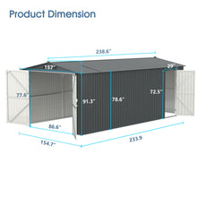 Load image into Gallery viewer, Outdoor Storage Shed, Metal Garden Shed Backyard Utility Tool House Building With 2 Doors And 4 Vents For Car, Truck, Bike, Garbage Can, Tool, Lawnmower
