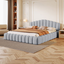 Load image into Gallery viewer, Floor Bed Frame Shell Shaped Headboard For Bedroom, No Box Spring Needed
